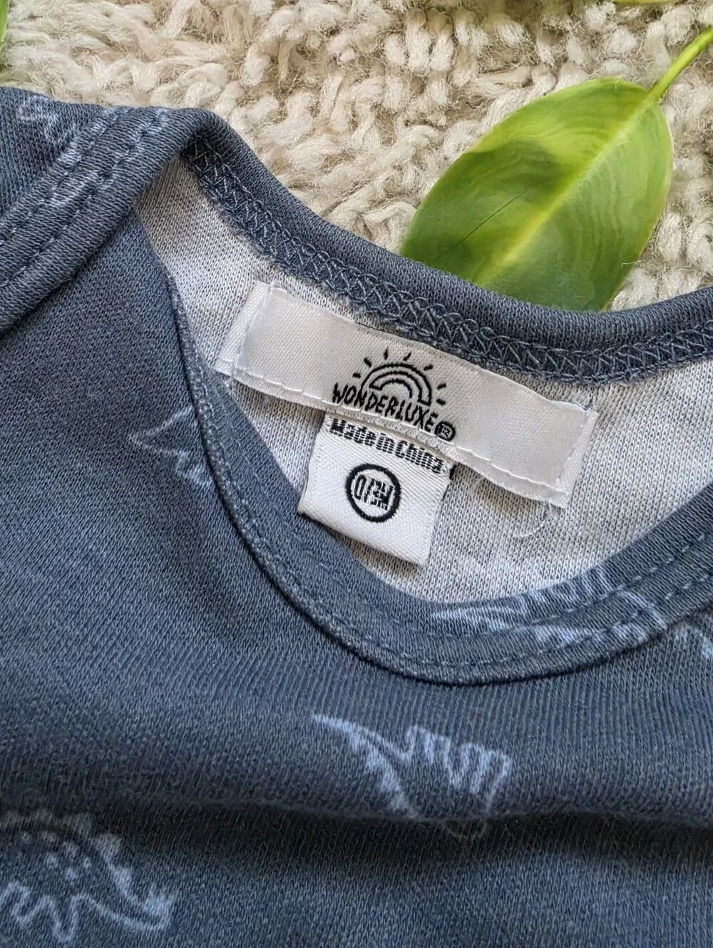 Baby Boy Two Toned Blue Dinosaur Onesie (0-3 Months)